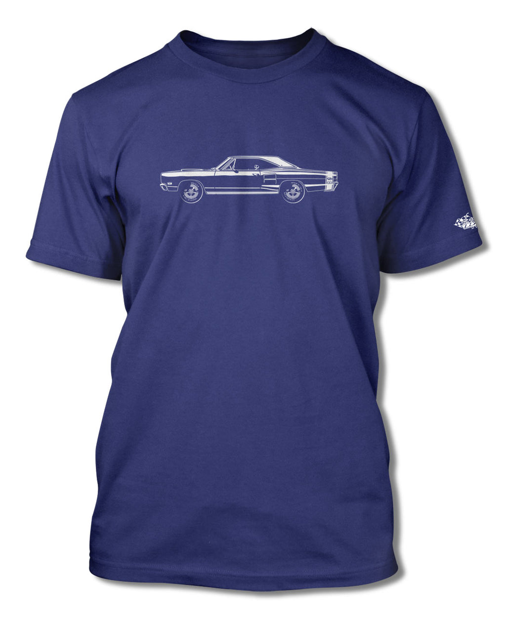 1969 Dodge Coronet RT Hardtop with Stripes T-Shirt - Men - Side View