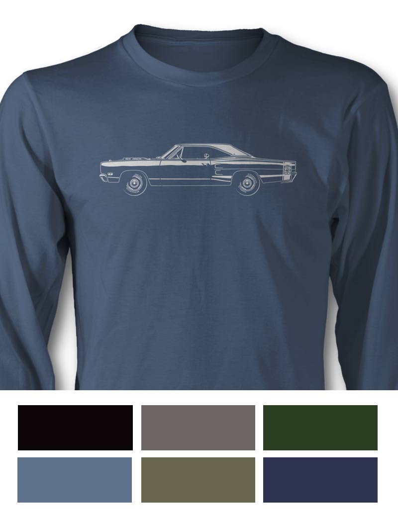 1969 Dodge Coronet Super Bee Six Pack Hardtop T-Shirt - Long Sleeves - Side View