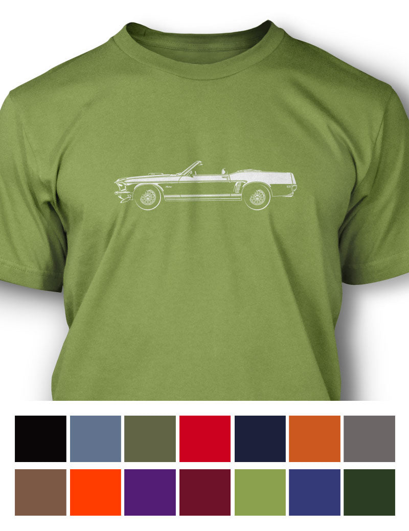 1969 Ford Mustang GT Cobra Jet Convertible T-Shirt - Men - Side View
