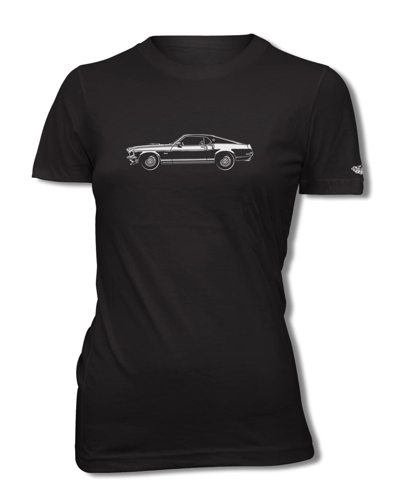 1969 Ford Mustang GT Cobra Jet Fastback T-Shirt - Women - Side View