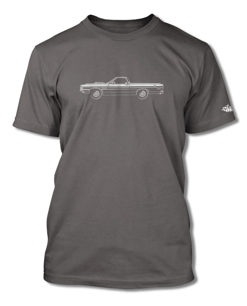 1969 Ford Ranchero GT with Stripes T-Shirt - Men - Side View