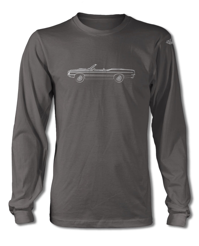 1969 Ford Torino GT Convertible with Stripes T-Shirt - Long Sleeves - Side View