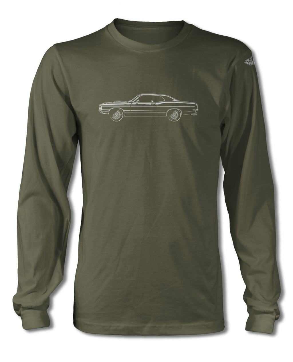 1969 Ford Torino GT Hardtop with Stripes T-Shirt - Long Sleeves - Side View