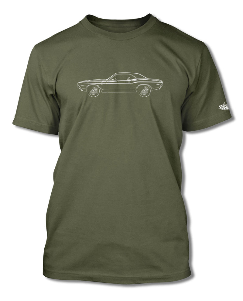 1970 Dodge Challenger RT Coupe Bulge Hood T-Shirt - Men - Side View