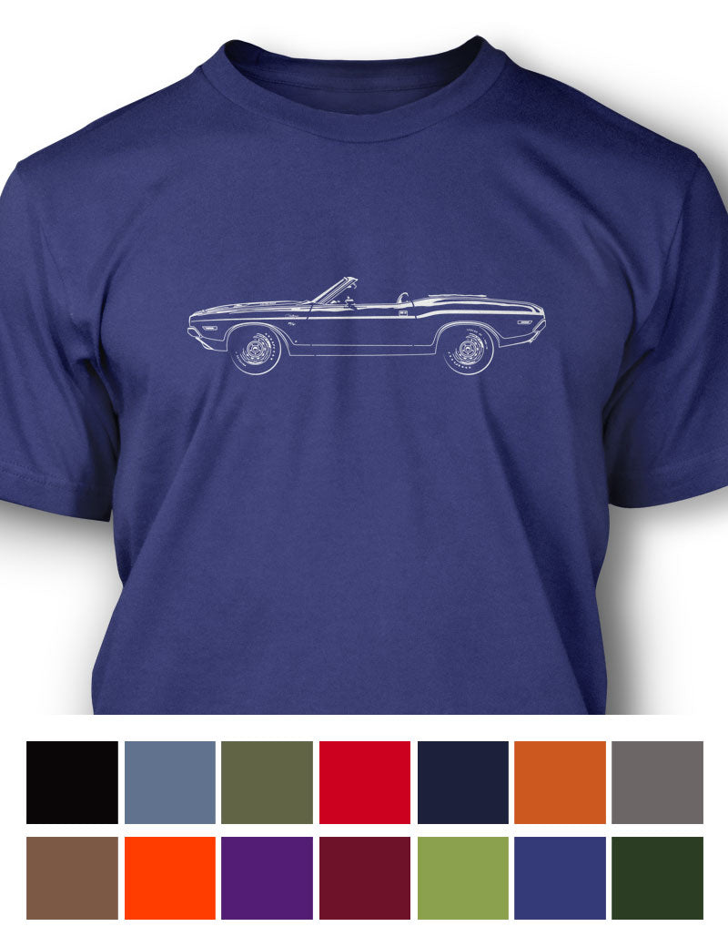 1970 Dodge Challenger RT Convertible Bulge Hood T-Shirt - Men - Side View