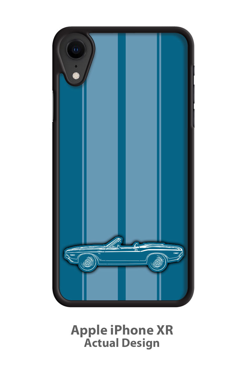 1970 Dodge Challenger RT Convertible Bulge Hood Smartphone Case - Racing Stripes