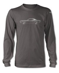 1970 Dodge Challenger RT Hardtop Bulge Hood T-Shirt - Long Sleeves - Side View