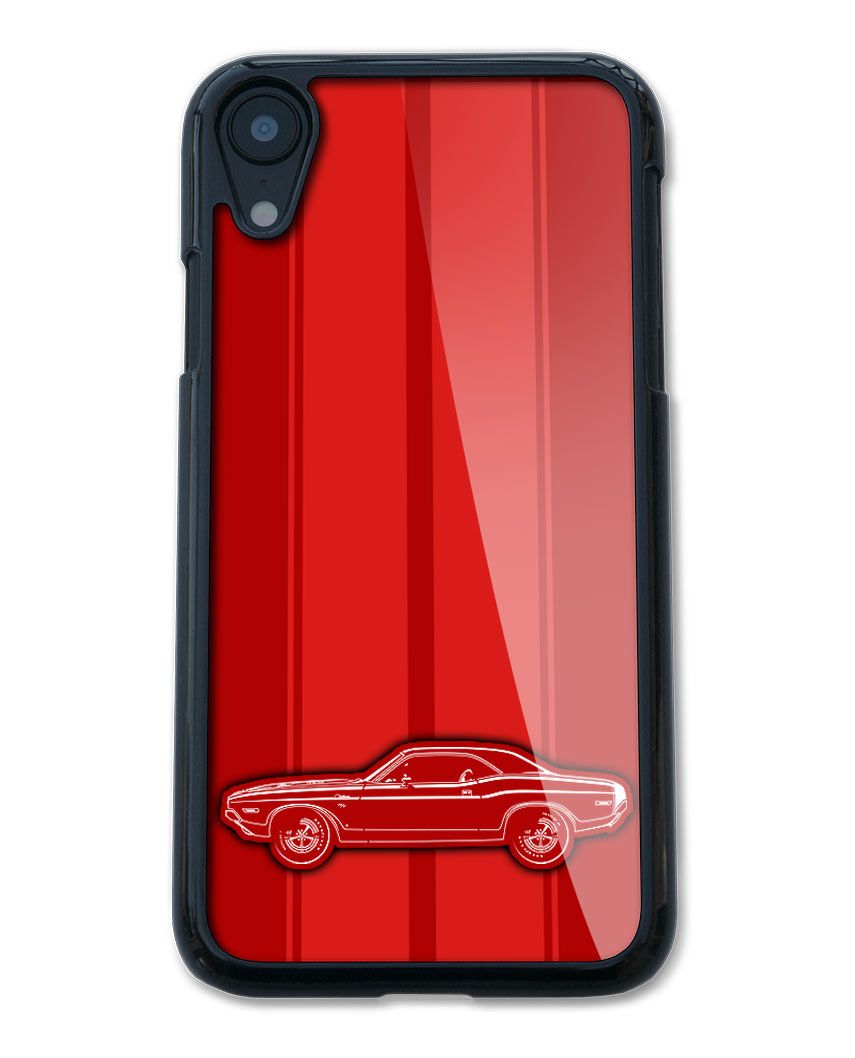 1970 Dodge Challenger RT Scat Pack Coupe Bulge Hood Smartphone Case - Racing Stripes