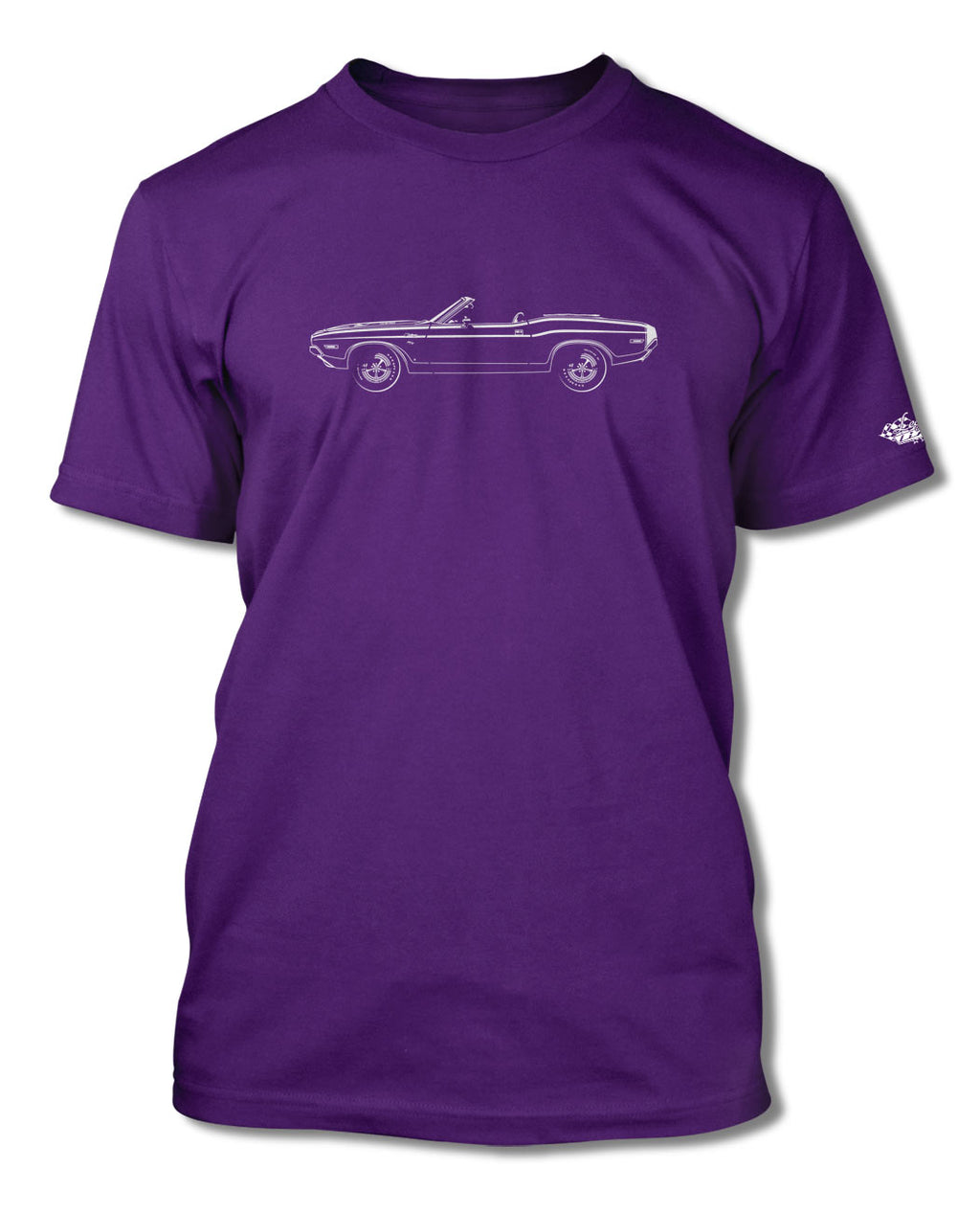 1970 Dodge Challenger RT Scat Pack Convertible Bulge Hood T-Shirt - Men - Side View