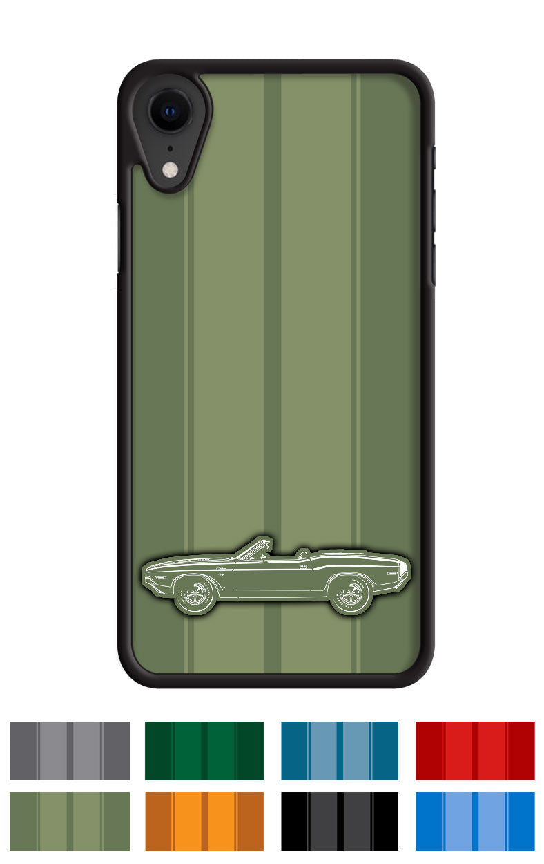 1970 Dodge Challenger RT Scat Pack Convertible Bulge Hood Smartphone Case - Racing Stripes