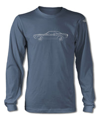 1970 Dodge Challenger RT Scat Pack Coupe Shaker Hood T-Shirt - Long Sleeves - Side View