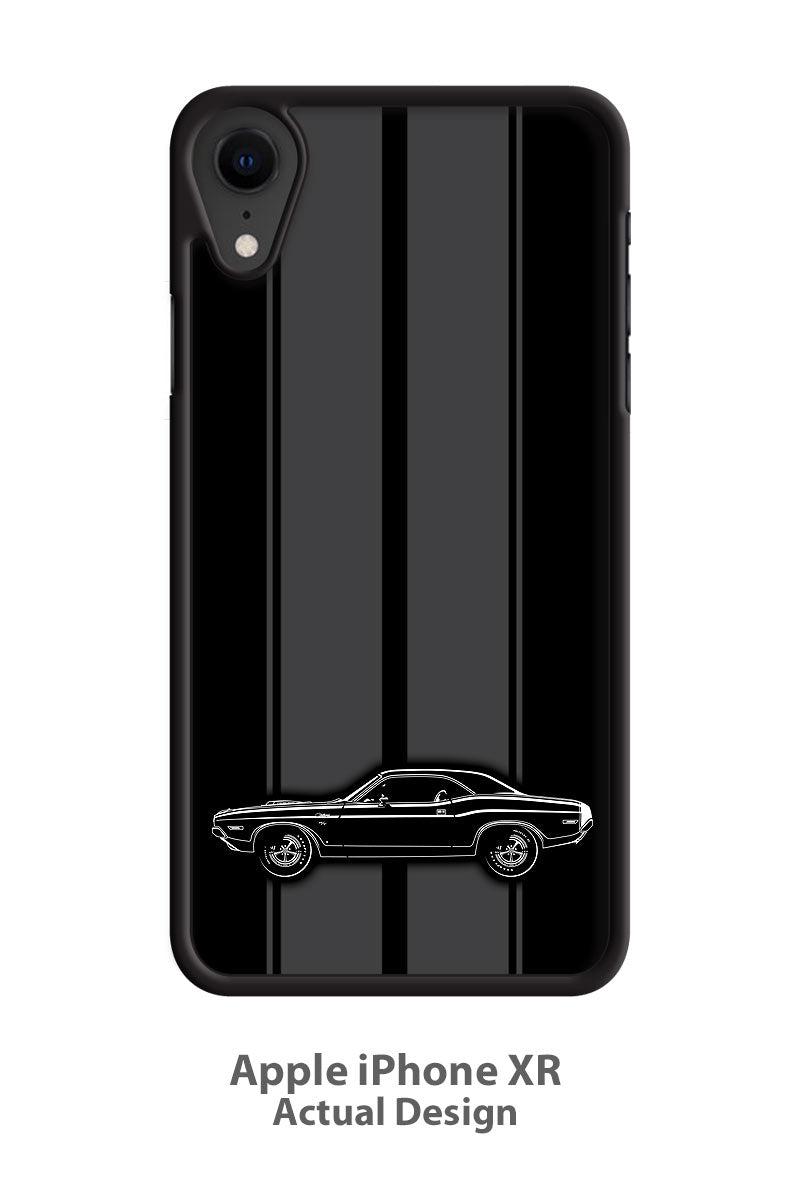 1970 Dodge Challenger RT Scat Pack Coupe Shaker Hood Smartphone Case - Racing Stripes