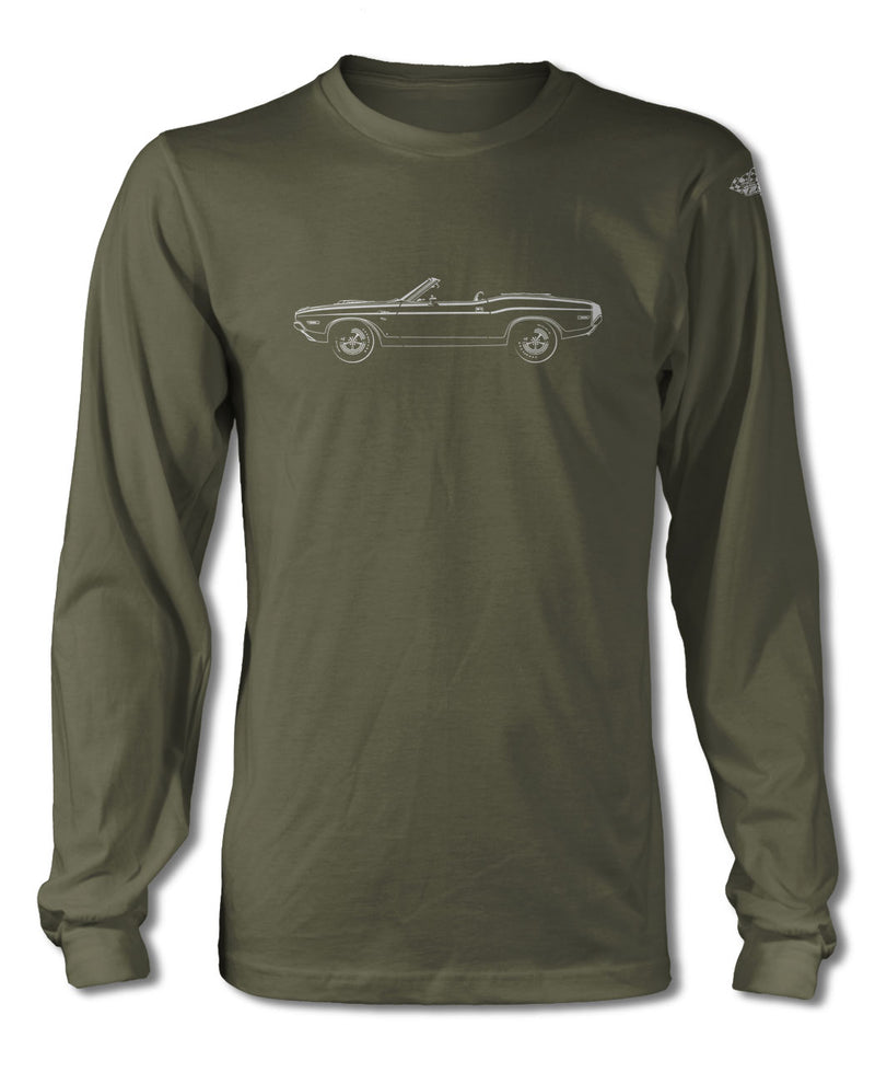 1970 Dodge Challenger RT Scat Pack Convertible Shaker Hood T-Shirt - Long Sleeves - Side View