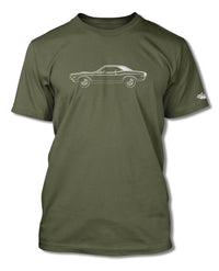 1970 Dodge Challenger RT Scat Pack Hardtop Shaker Hood T-Shirt - Men - Side View