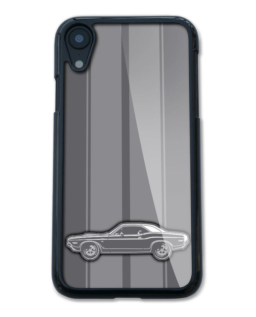 1970 Dodge Challenger RT Scat Pack Hardtop Shaker Hood Smartphone Case - Racing Stripes