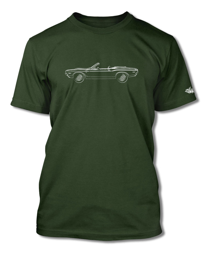 1970 Dodge Challenger RT Convertible Shaker Hood T-Shirt - Men - Side View