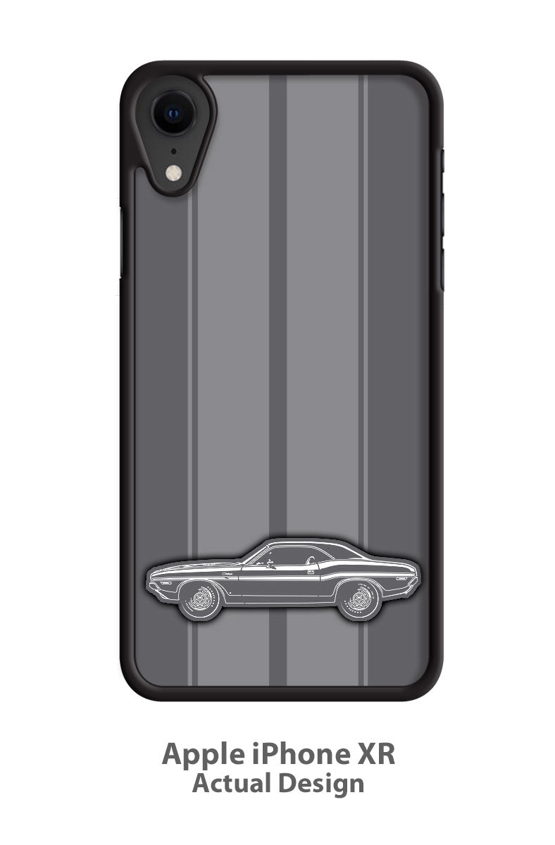 1970 Dodge Challenger RT with Stripes Coupe Bulge Hood Smartphone Case - Racing Stripes