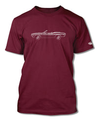 1970 Dodge Challenger RT with Stripes Convertible Bulge Hood T-Shirt - Men - Side View