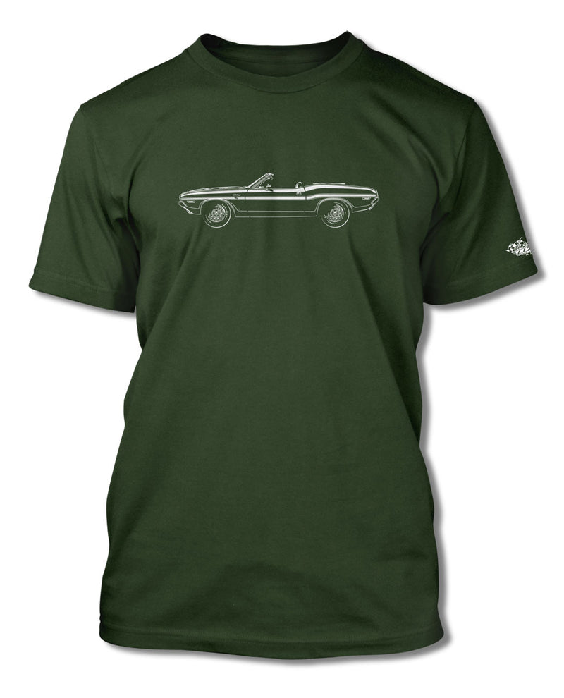 1970 Dodge Challenger RT with Stripes Convertible Bulge Hood T-Shirt - Men - Side View