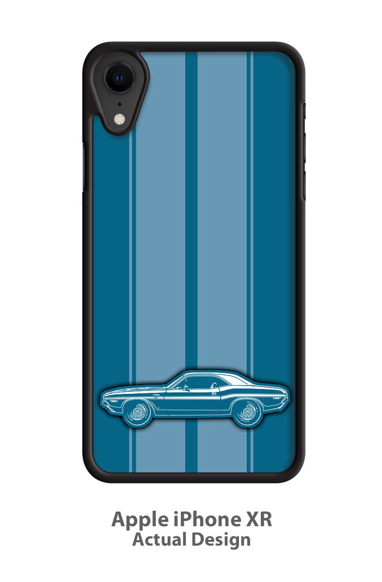 1970 Dodge Challenger RT with Stripes Hardtop Bulge Hood Smartphone Case - Racing Stripes