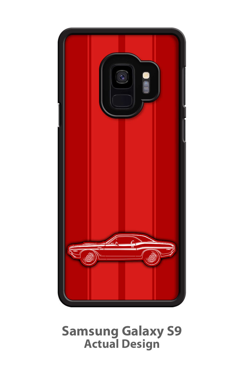 1970 Dodge Challenger RT with Stripes Coupe Shaker Hood Smartphone Case - Racing Stripes