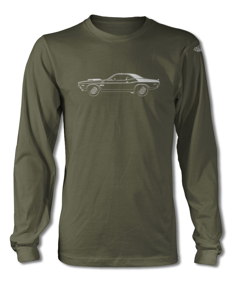 1970 Dodge Challenger TA 340 Coupe T-Shirt - Long Sleeves - Side View