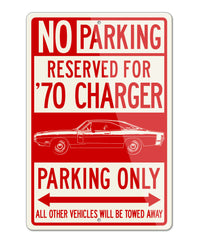 1970 Dodge Charger RT With Stripes Coupe Parking Only Sign
