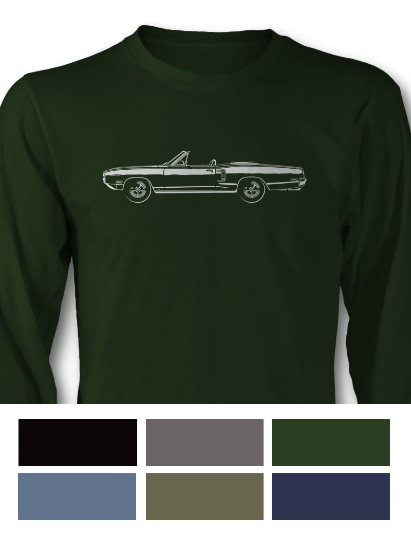 1970 Dodge Coronet 500 Convertible T-Shirt - Long Sleeves - Side View