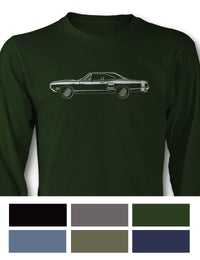 1970 Dodge Coronet RT with Stripes Coupe T-Shirt - Long Sleeves - Side View