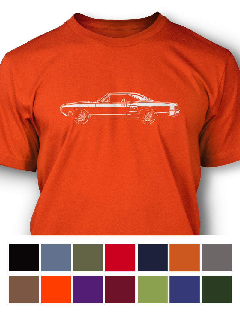 1970 Dodge Coronet RT with Stripes Hardtop T-Shirt - Men - Side View