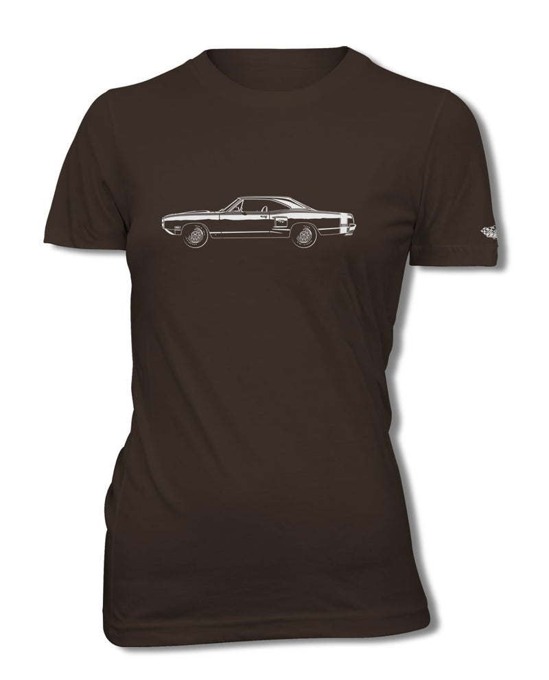 1970 Dodge Coronet RT with Stripes Hardtop T-Shirt - Women - Side View