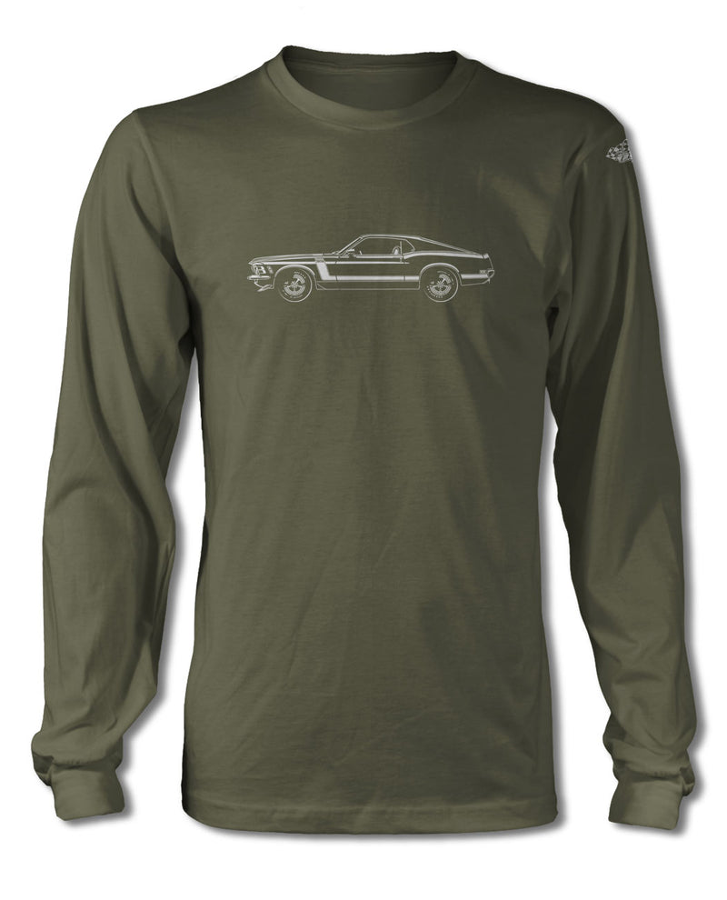 1970 Ford Mustang BOSS 302 Fastback T-Shirt - Long Sleeves - Side View