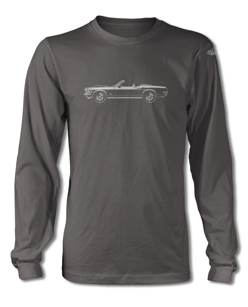 1970 Ford Mustang Sports Convertible T-Shirt - Long Sleeves - Side View