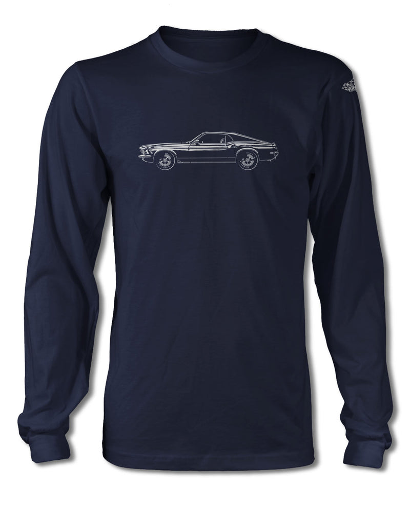1970 Ford Mustang Base Fastback T-Shirt - Long Sleeves - Side View