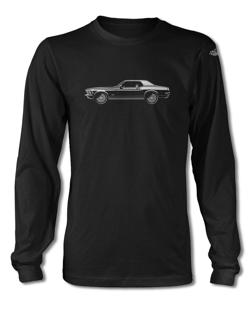 1970 Ford Mustang Grande Full Hardtop T-Shirt - Long Sleeves - Side View