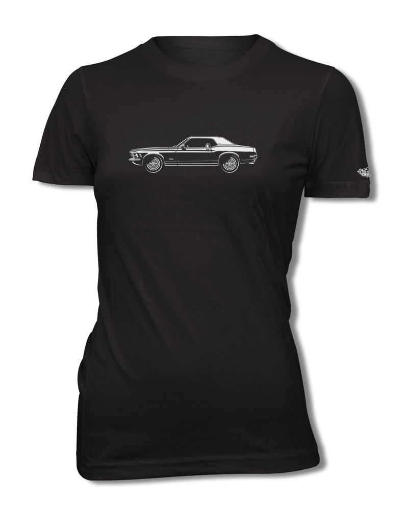 1970 Ford Mustang Grande Full Hardtop T-Shirt - Women - Side View