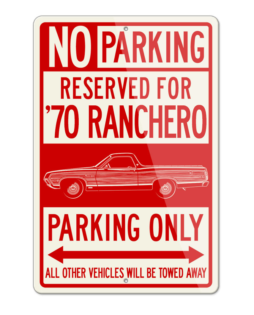 1970 Ford Ranchero Squire Reserved Parking Only Sign