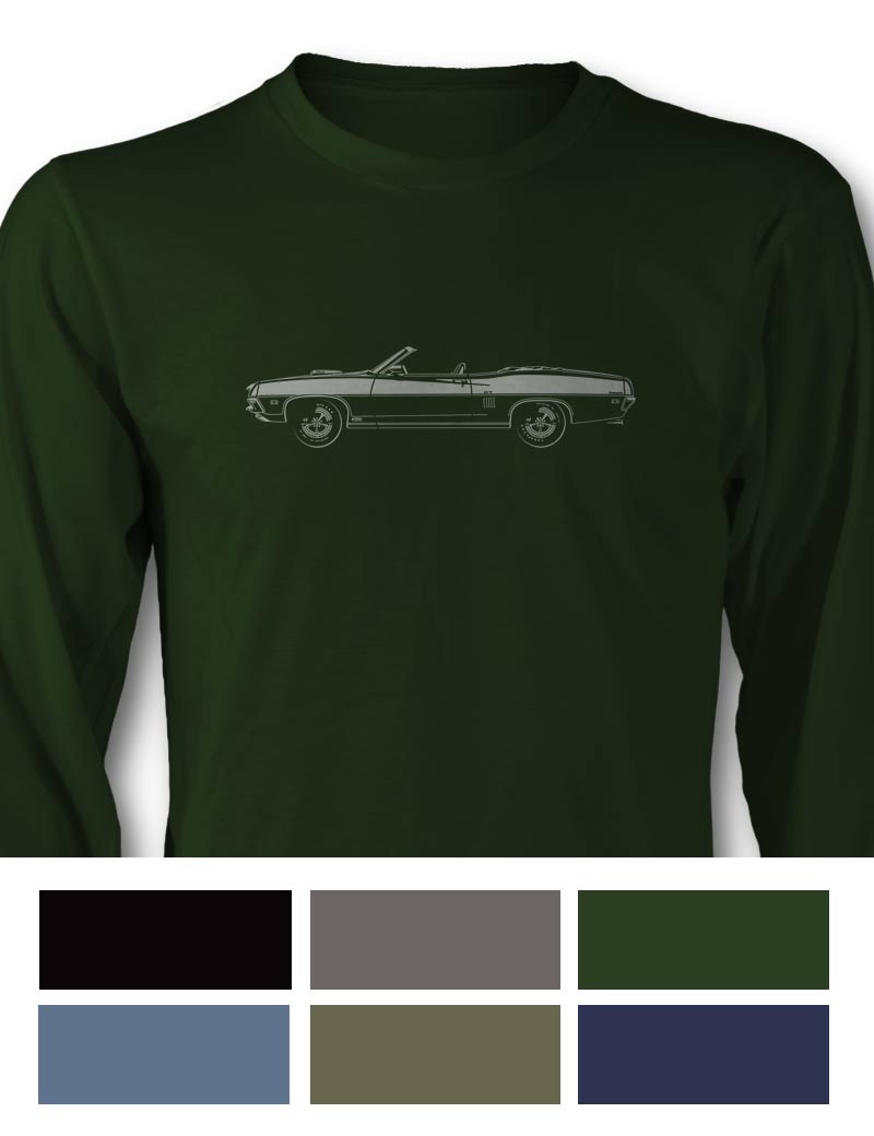 1970 Ford Torino GT Cobra jet Convertible T-Shirt - Long Sleeves - Side View