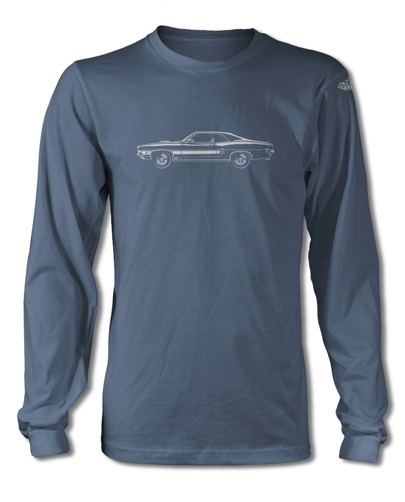 1970 Ford Torino GT Cobra jet Hardtop with Stripes T-Shirt - Long Sleeves - Side View