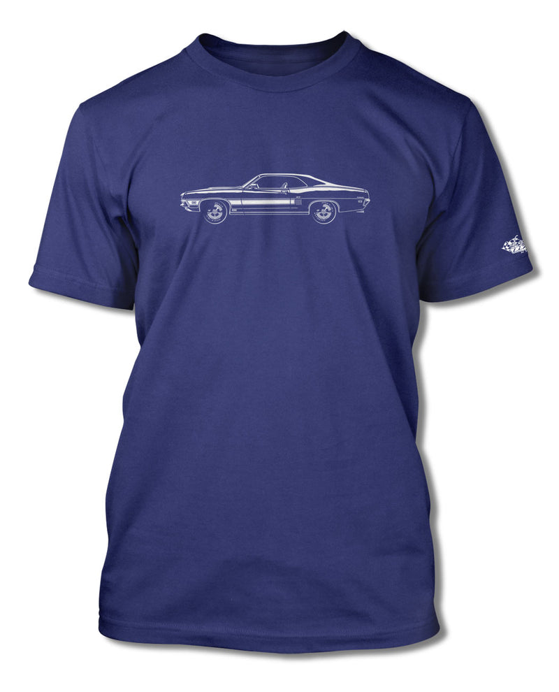 1970 Ford Torino GT Hardtop with Stripes T-Shirt - Men - Side View