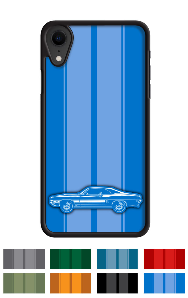 1970 Ford Torino GT Hardtop with Stripes Smartphone Case - Racing Stripes