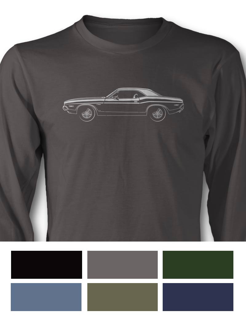 1971 Dodge Challenger Base Hardtop T-Shirt - Long Sleeves - Side View