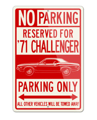 1971 Dodge Challenger Base Hardtop Parking Only Sign