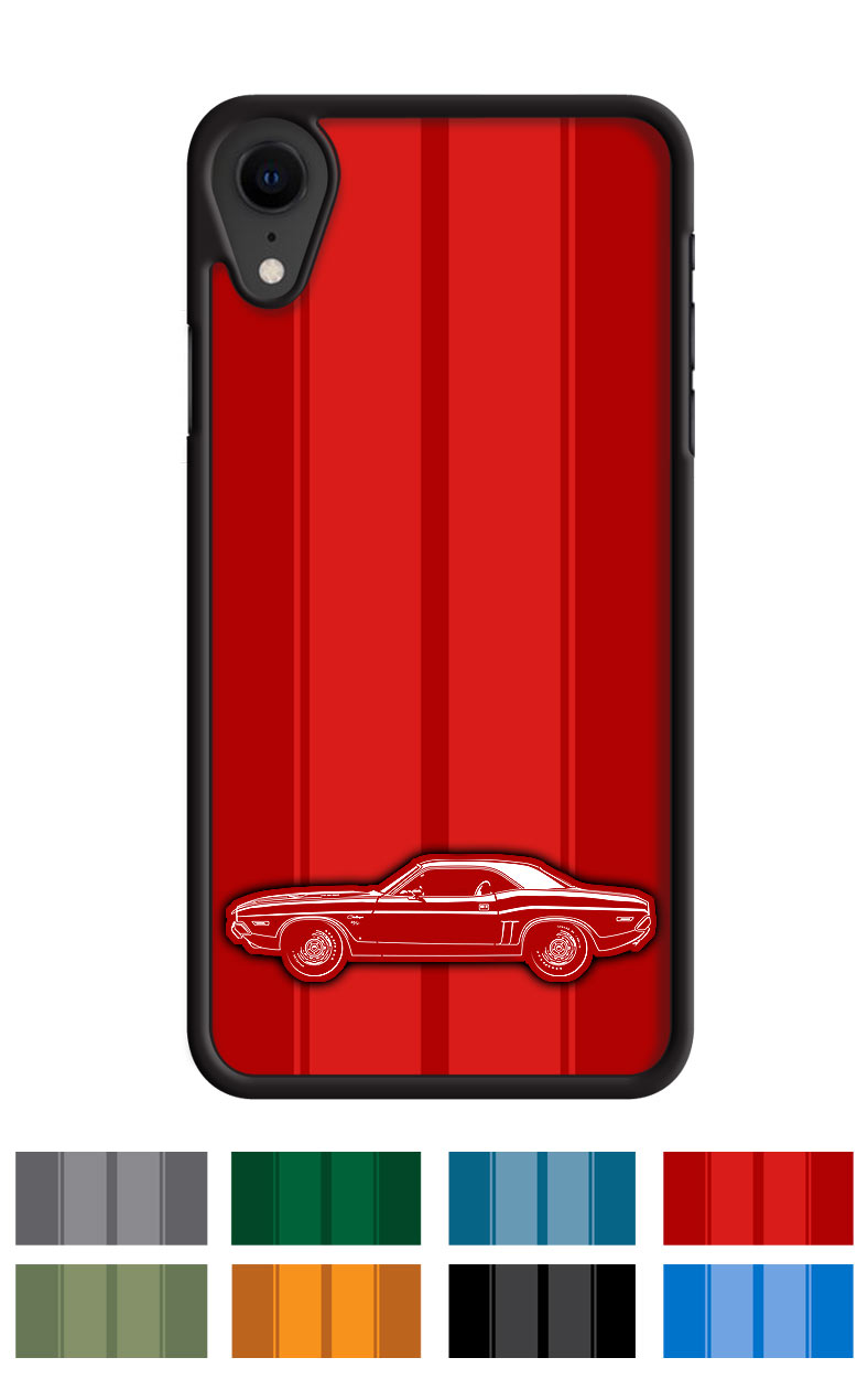 1971 Dodge Challenger RT Coupe Bulge Hood Smartphone Case - Racing Stripes
