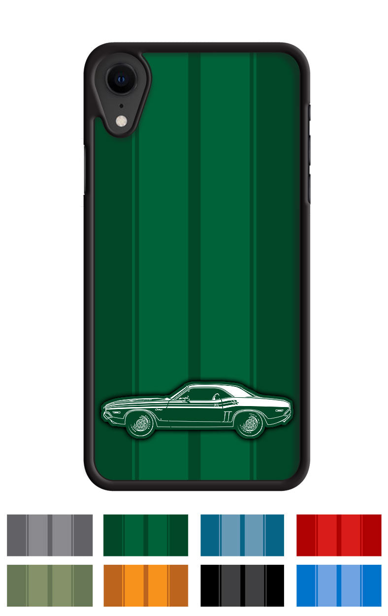 1971 Dodge Challenger RT with Stripes Coupe Bulge Hood Smartphone Case - Racing Stripes