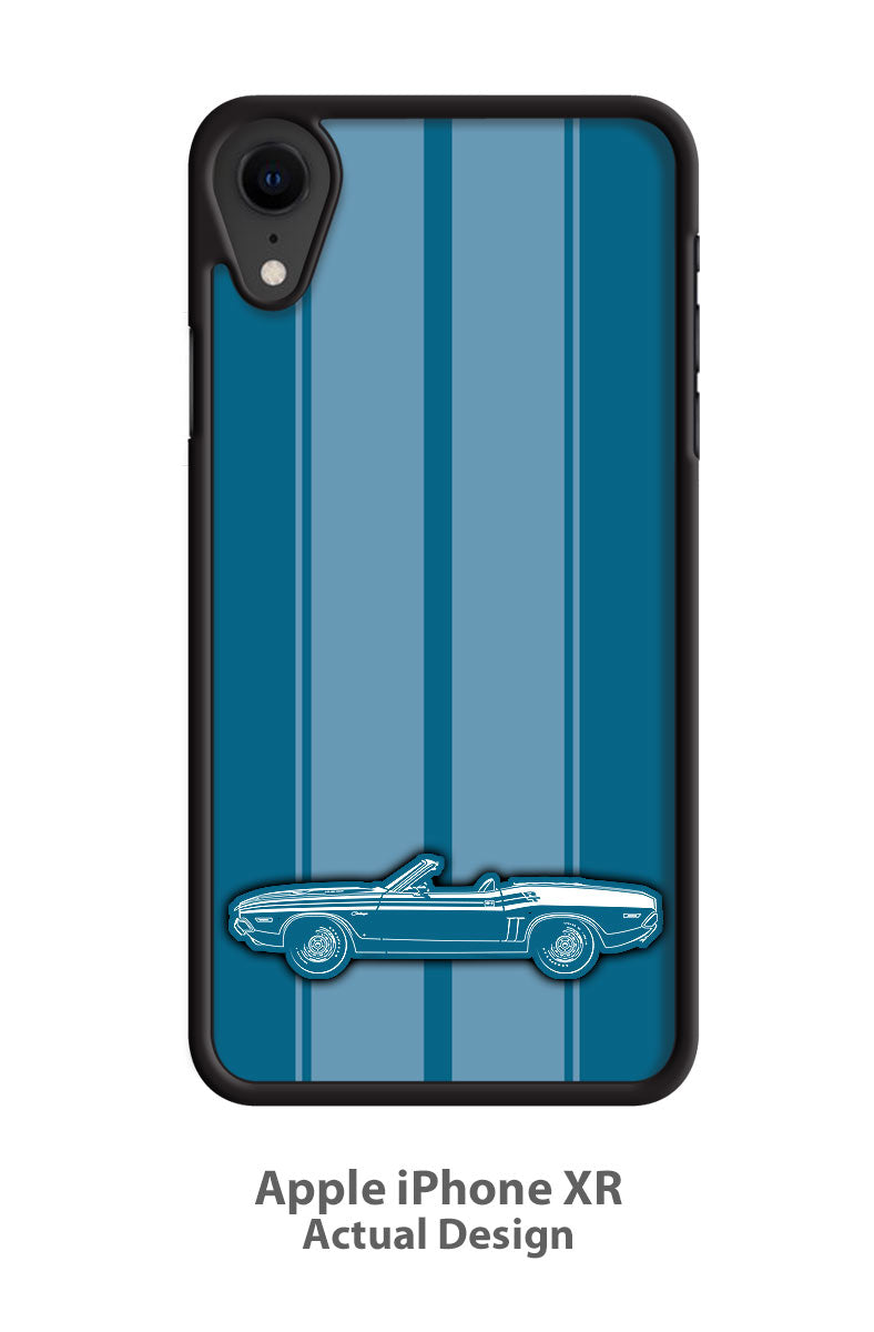 1971 Dodge Challenger RT with Stripes Convertible Bulge Hood Smartphone Case - Racing Stripes