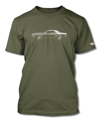 1971 Dodge Challenger RT with Stripes Hardtop Bulge Hood T-Shirt - Men - Side View