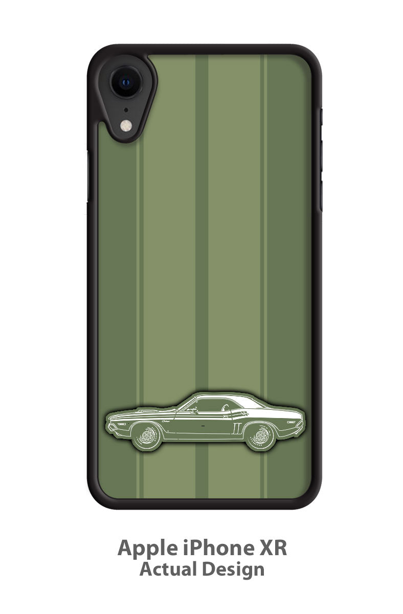 1971 Dodge Challenger RT with Stripes Coupe Shaker Hood Smartphone Case - Racing Stripes