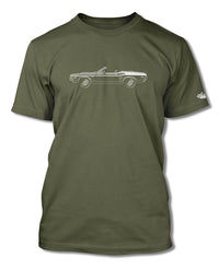 1971 Dodge Challenger RT with Stripes Convertible Shaker Hood T-Shirt - Men - Side View