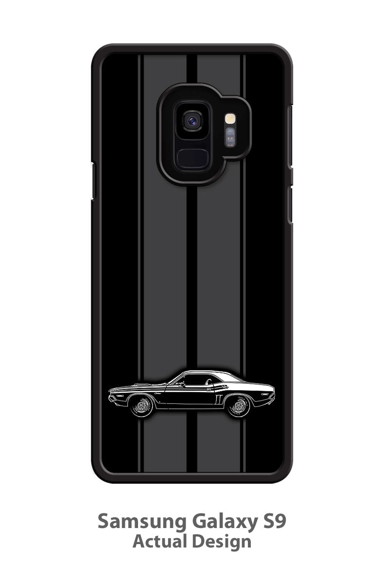 1971 Dodge Challenger RT with Stripes Hardtop Shaker Hood Smartphone Case - Racing Stripes